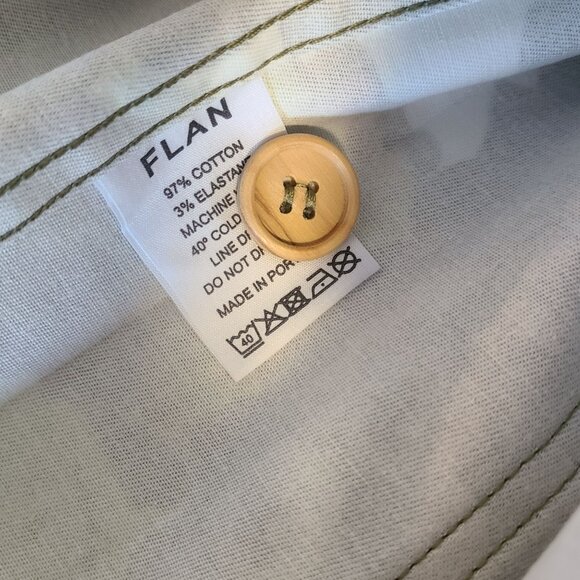 Flan Labs Printed Denim Jacket Men M Green Grapes Button Up NEW Art to Wear $495 - Picture 8 of 11